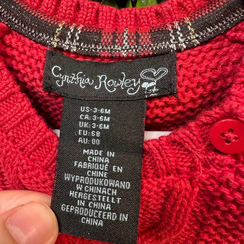 Red Cable Knit Sweater‎ plaid  Dress for nwot